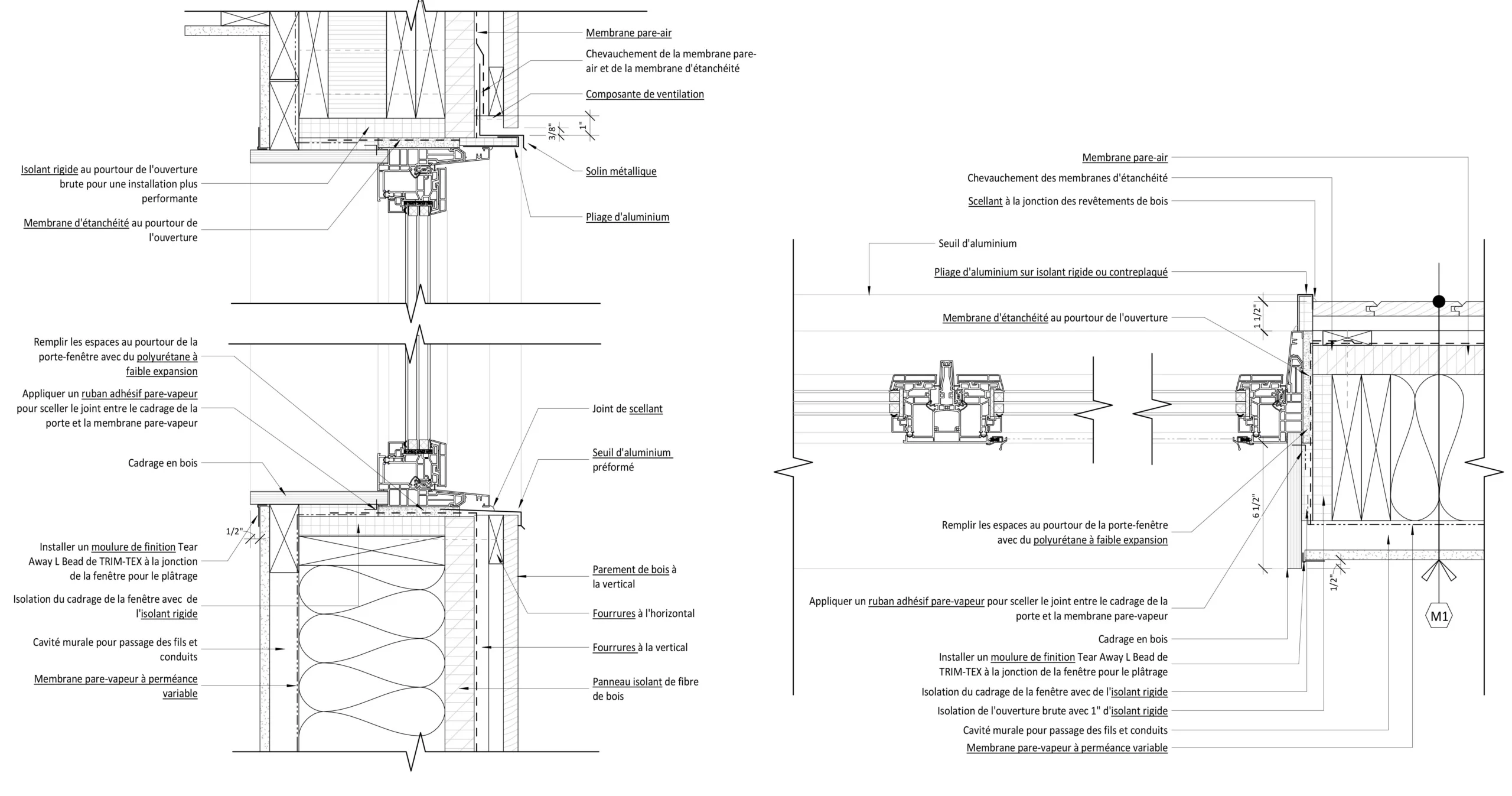 détail de jonction de fenêtre