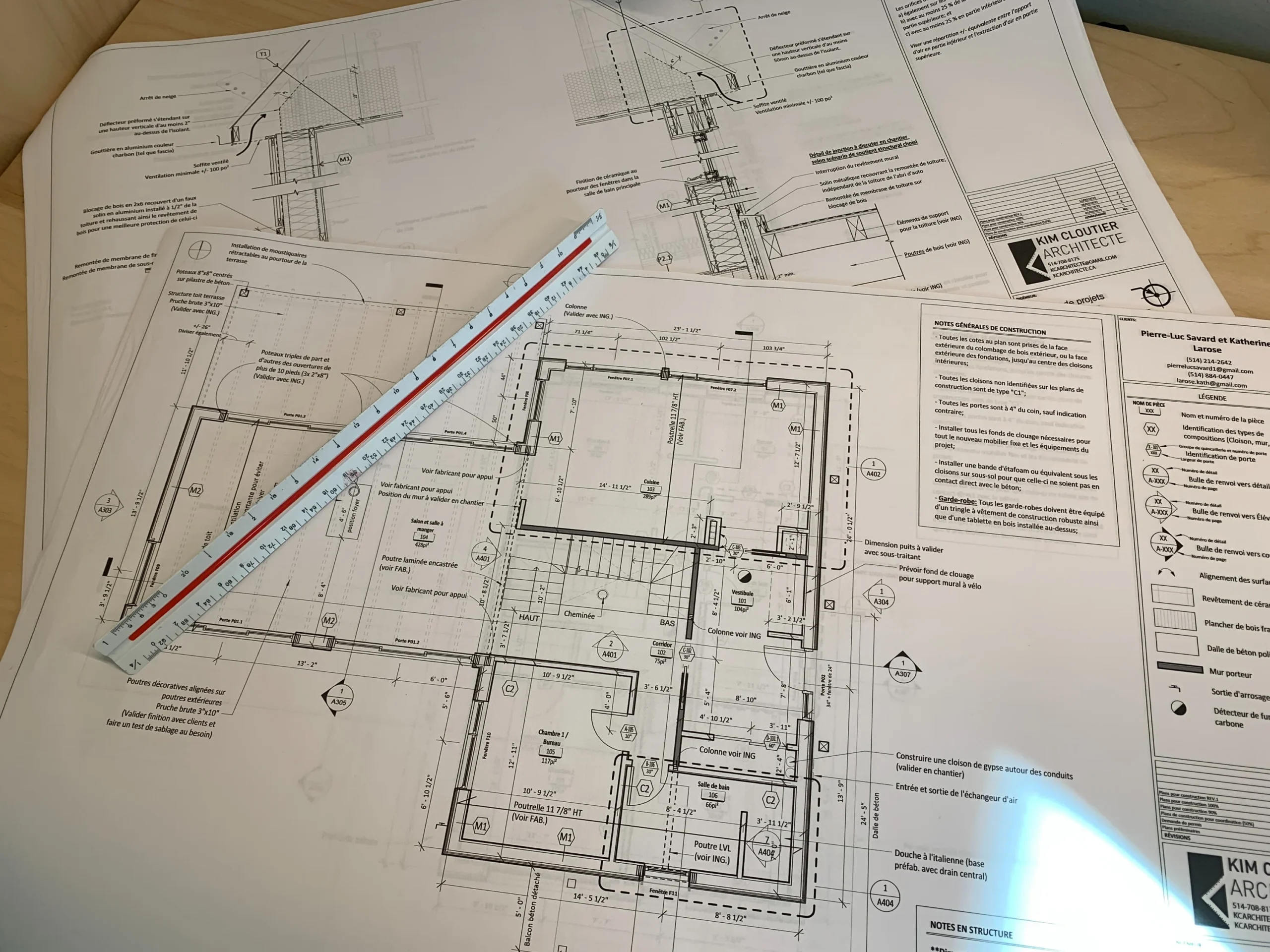 Construction documents for a new residential construction